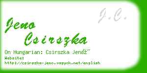 jeno csirszka business card